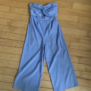 Strapless Pinstripe Jumpsuit